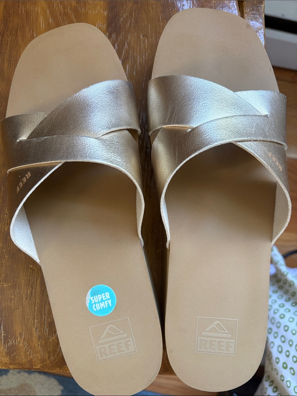 Reef Gold Slide Sandals